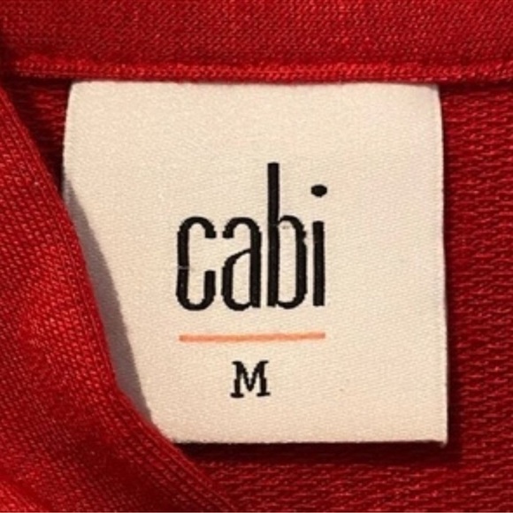 CAbi Style 3804 Tess Knit Top Tie V Neck Firebrick Red Size Medium - Picture 7 of 10